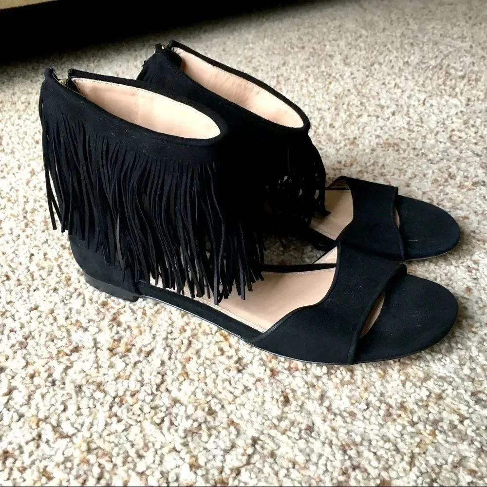 NWOB Paul Andrew x J. Crew Fringe Flat Sandals